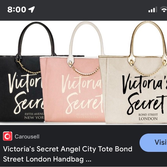 Victoria’s Secret Bond Street London Tote Bag, off-white and black - Picture 9 of 11